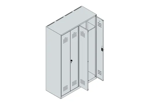 locker voor scheiding van kleding,HxBxD 1850x1200x500mm,4vak