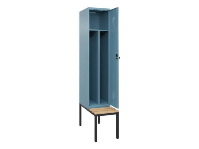 locker met bank,voor scheiding van kleding,HxBxD 2120x400x815mm,1vak