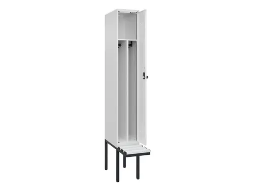locker met bank,voor scheiding van kleding,HxBxD 2120x300x815mm,1vak