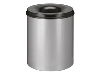 Afvalbak Vlamdovend 80 Liter Aluminiumgrijs Zwart Deksel - 1