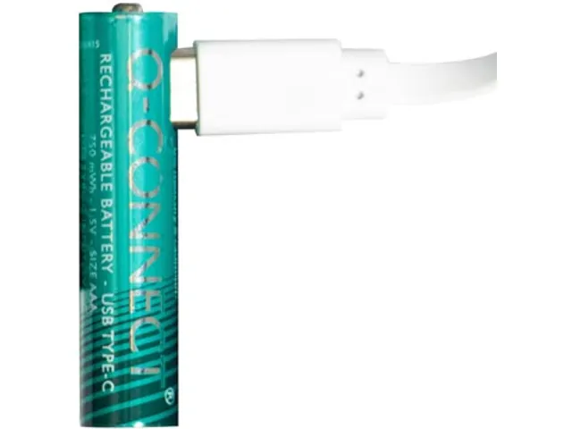 Q-CONNECT USB-C herlaadbare batterijen AAA, blister van 4 stuks