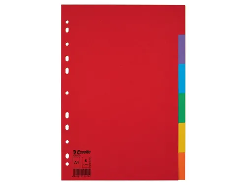 Tabbladen Esselte A4 11-gaats Karton 6-delig Blanco Tabs Kleur