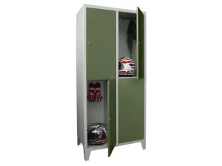 lockerkast,HxBxD 1850x800x500mm,2x2vakken,RAL7035,front RAL6011 - 2