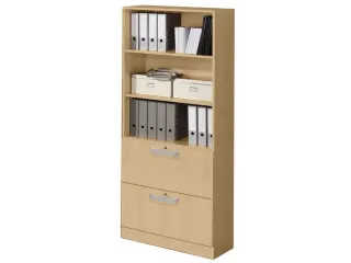 Combikast 3legborden 2hangmappenframe Esdoorn 2000x800x420mm Golfgreep - 1