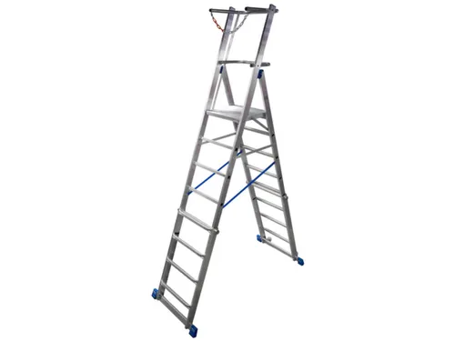telescoop-platformladder,bordes HxBxD 1550-2100x500x450mm,aluminium
