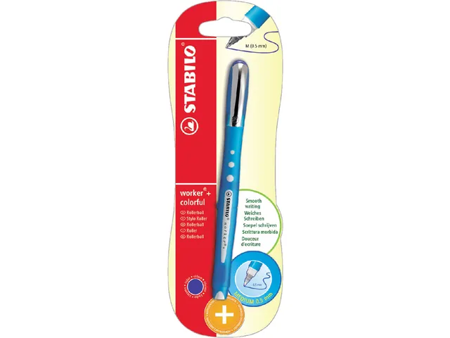 Rollerpen Stabilo Worker Colorful 2019/41 blauw 0.5mm blister