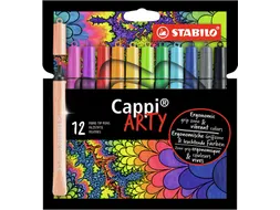 Viltstift STABILO Cappi 168/12 Arty medium assorti etui à 12 stuks