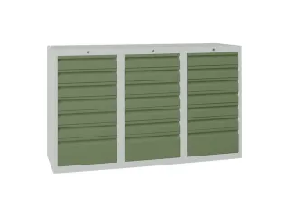 ladekast HxBxD 900x1500x500mm 21laden RAL7035 front RAL6011 - 2