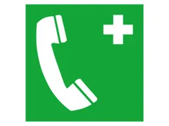 EHBO-bord,alarmtelefoon,wandbord,aluminium,lang nalichtend