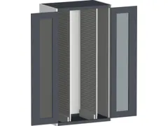 verticale kast,HxBxD 2000x1050x650mm,vensterdeur,2uittrekwanden