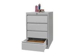 ladekast,HxBxD 800x715x600mm,4lade(n),cil.-slot,RAL7035,front RAL3000