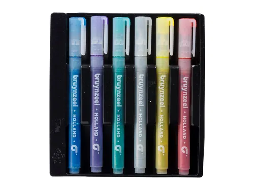 Viltstift Bruynzeel Kids assorti glitter 6 stuks