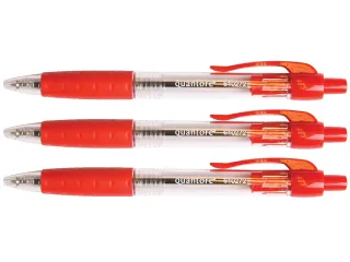 Balpen Quantore Grip drukknop rood medium - 1