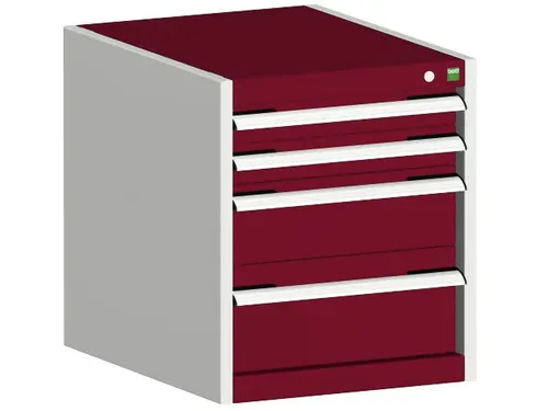 ladekast HxBxD 600x525x525mm 4laden romp RAL7035 front RAL3004