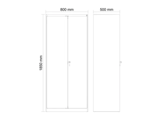 locker voor scheiding van kleding,HxBxD 1850x800x500mm,2vak
