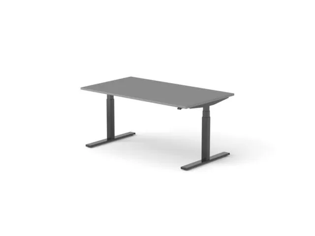 Elektrisch ihv bureau,HxBxD 650-1310x1600x900mm,blad donkergrijs