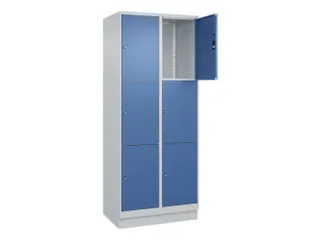 lockerkast,HxBxD 1950x800x500mm,2x3vakken,vak B 400mm,cil.-slot,sokkel - 1