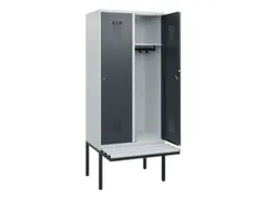 locker met bank,HxBxD 1950x800x815mm,2vak,vak B 400mm,cilinderslot