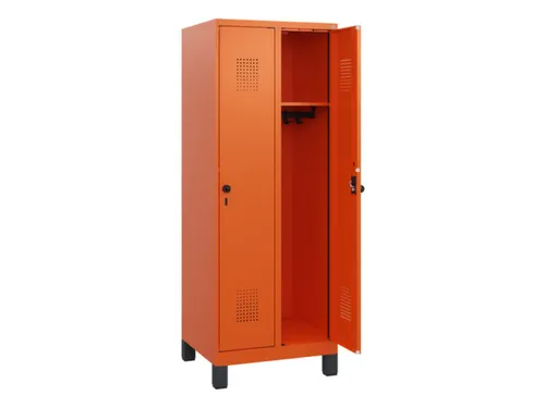 schoollocker,HxBxD 1630x600x500mm,2vak,vak B 300mm,draaigrendel,voeten