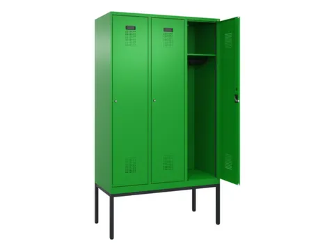 locker,HxBxD 2120x1200x500mm,3vak,vak B 400mm,cil.-slot,voetonderstel