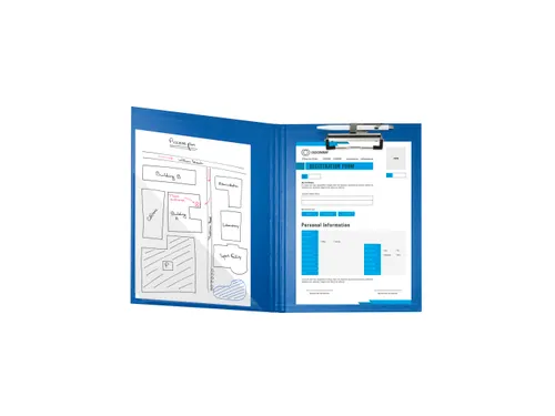 Klemplaat/klep gecoa t papier A4 blauw