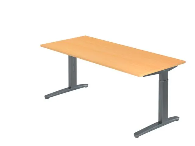 In hoogte verstelbaar bureau,HxBxD 680-850x1800x800mm,blad beuken