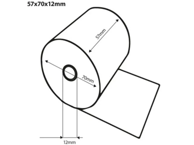 Rouleau caisse Quantore 57mmx44m Ø12mm sans bois