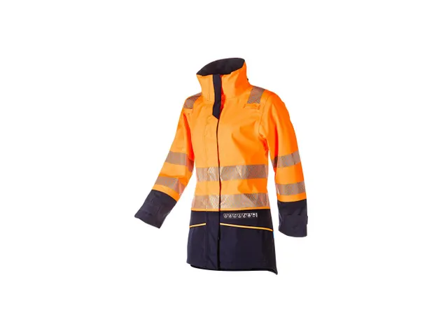 Sioen Vaski 7331 hi-vis regenjas voor dames, oranje/marineblauw, maat