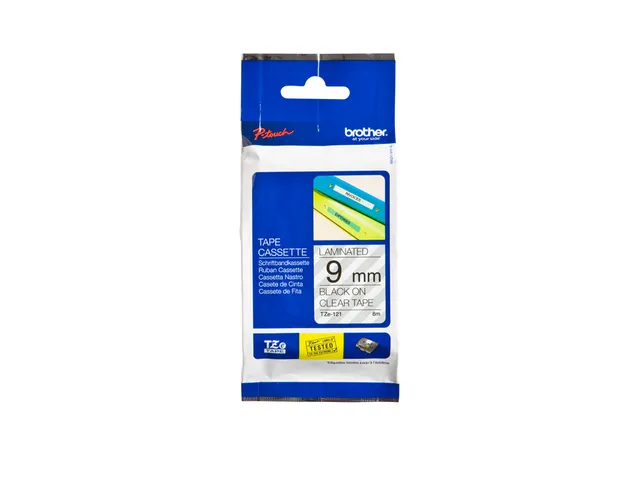 Ruban de lettrage Brother P-Touch TZE-121 standard 9mm noir sur transp