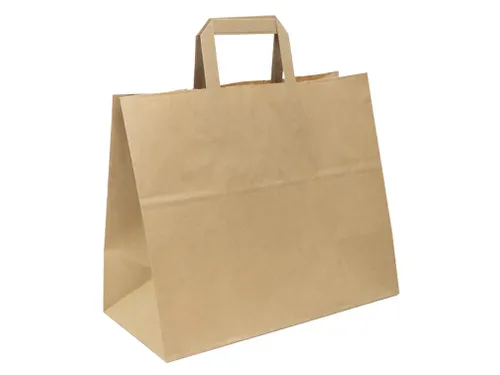 Papieren zak Kraft met Handvat 32x26cm 80 Gram 250 Stuks