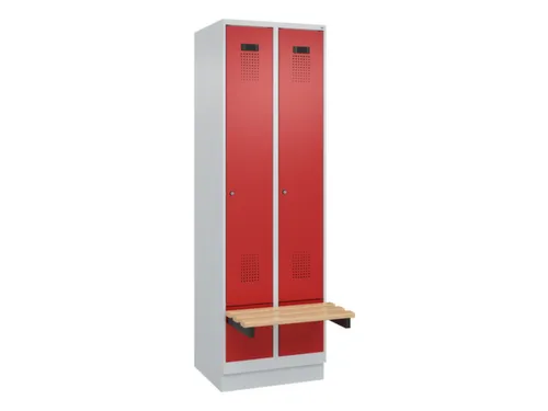 locker met bank,HxBxD 1950x600x815mm,2vak,vak B 300mm,cilinderslot