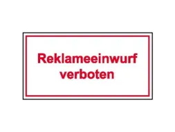 aanwijzingsbord,Geen reclame,PVC,rood/wit,om te verlijmen,HxB 40x100mm