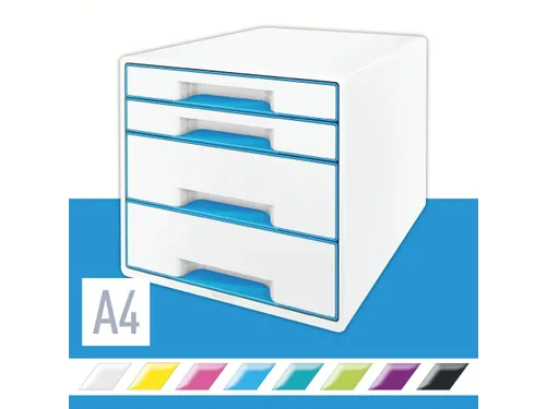Ladenbox Leitz WOW Cube 4 laden wit/blauw