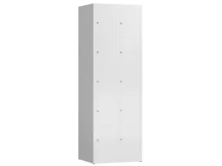 Lockerkast 1800x590x500mm 2x5 vakken cilinderslot, sokkel, RAL9003 - 1