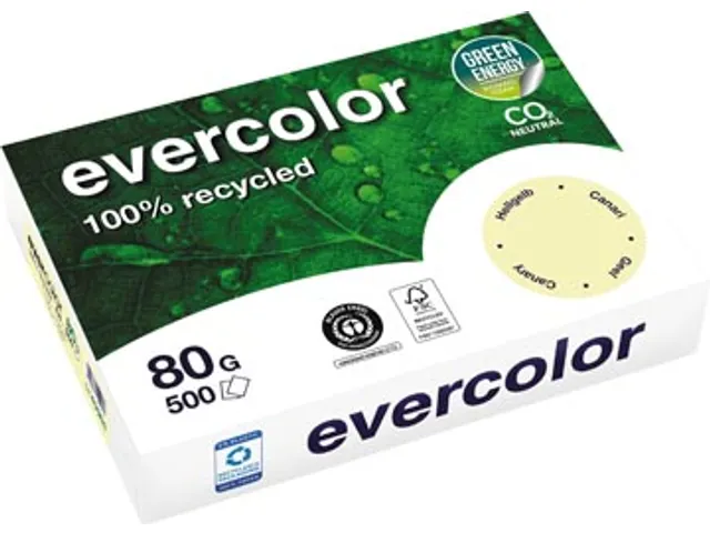 Gerecycleerd Kopierpapier Evercolor 80 Gram A4 Geel