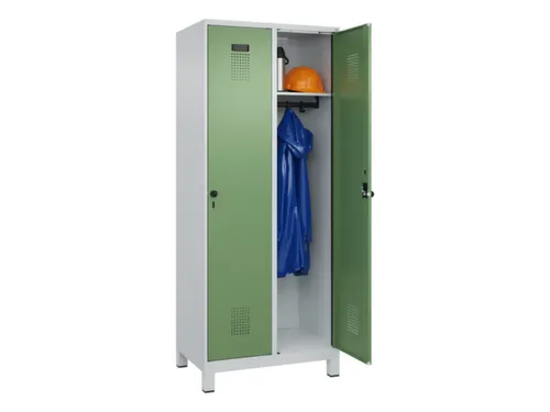 locker,HxBxD 1950x800x500mm,2vak,vak B 400mm,draaigrendel,voeten