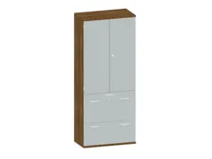 Kantoorkast 1920x800x430mm Decor Romp Noten Decor Front Lichtgrijs