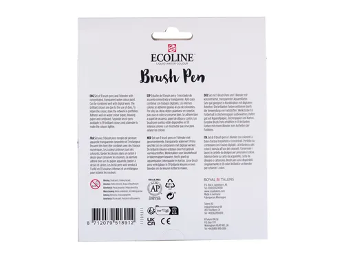 Brushpen Talens Ecoline Pastel blister à 10 stuks assorti