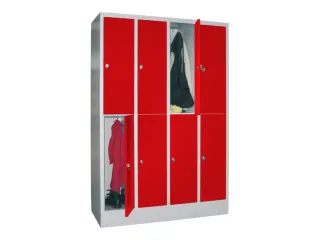 lockerkast,HxBxD 1850x1200x500mm,4x2vakken,RAL7035,front RAL3000 - 2