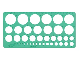 Cirkelsjabloon Linex 39 cirkels met inktvoetjes 1-35mm groen - 1