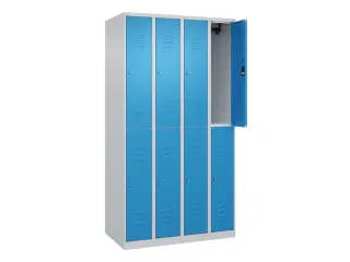 dubbeldekse locker,HxBxD 1850x1000x500mm,4x2vak.,vak B 250mm,cil.-slot - 2