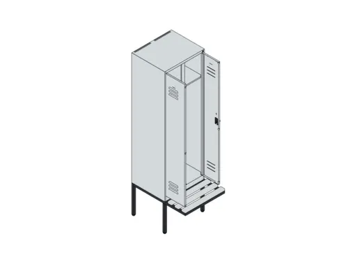 locker voor scheiding van kleding,HxBxD 2120x600x815mm,2vak