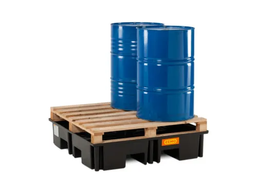 PE-opvangbak,v. 4x200l vat,opvangvol. 220l,HxBxD 260x1230x1230mm