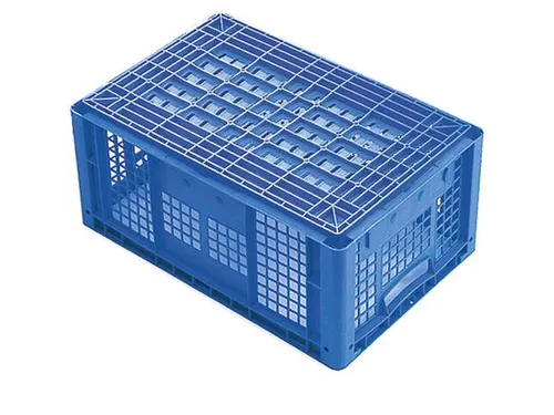 Euronorm Stapelkrat Pp 220x600x400mm Wanden/bodem Open Blauw 44l