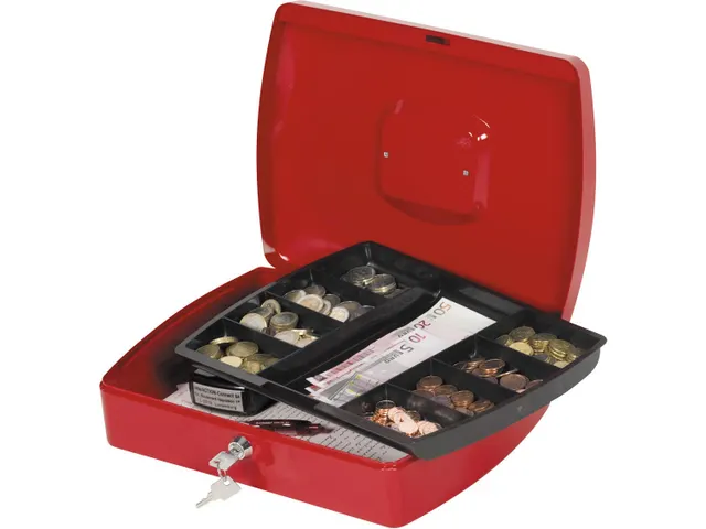Geldkoffer Rood 325x235x85mm Inclusief 2 Sleutels