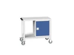 werkbank,verrijdbaar,HxBxD 910x1000x600mm,staalblad,uitrusting: kast