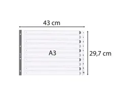 Bedrukte Tabbladen Karton Geplastificeerde Tabs 10 Tabs 1-10 A3 Wit