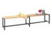 banc-patère,LxP 2000x370mm,barrettes en bois hêtre,piètement RAL701