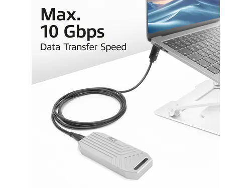 Kabel ACT USB-C standaard naar USB-C hoek boven/beneden 10Gbps 1m