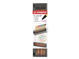 Fineliner STABILO point 88 Fijn clickset à 10 kleuren